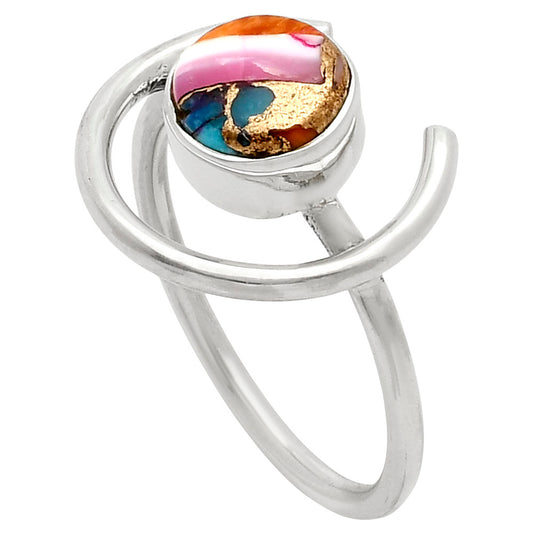 Kingman Orange Dahlia Turquoise Ring size-9 R-1036 SDR249259