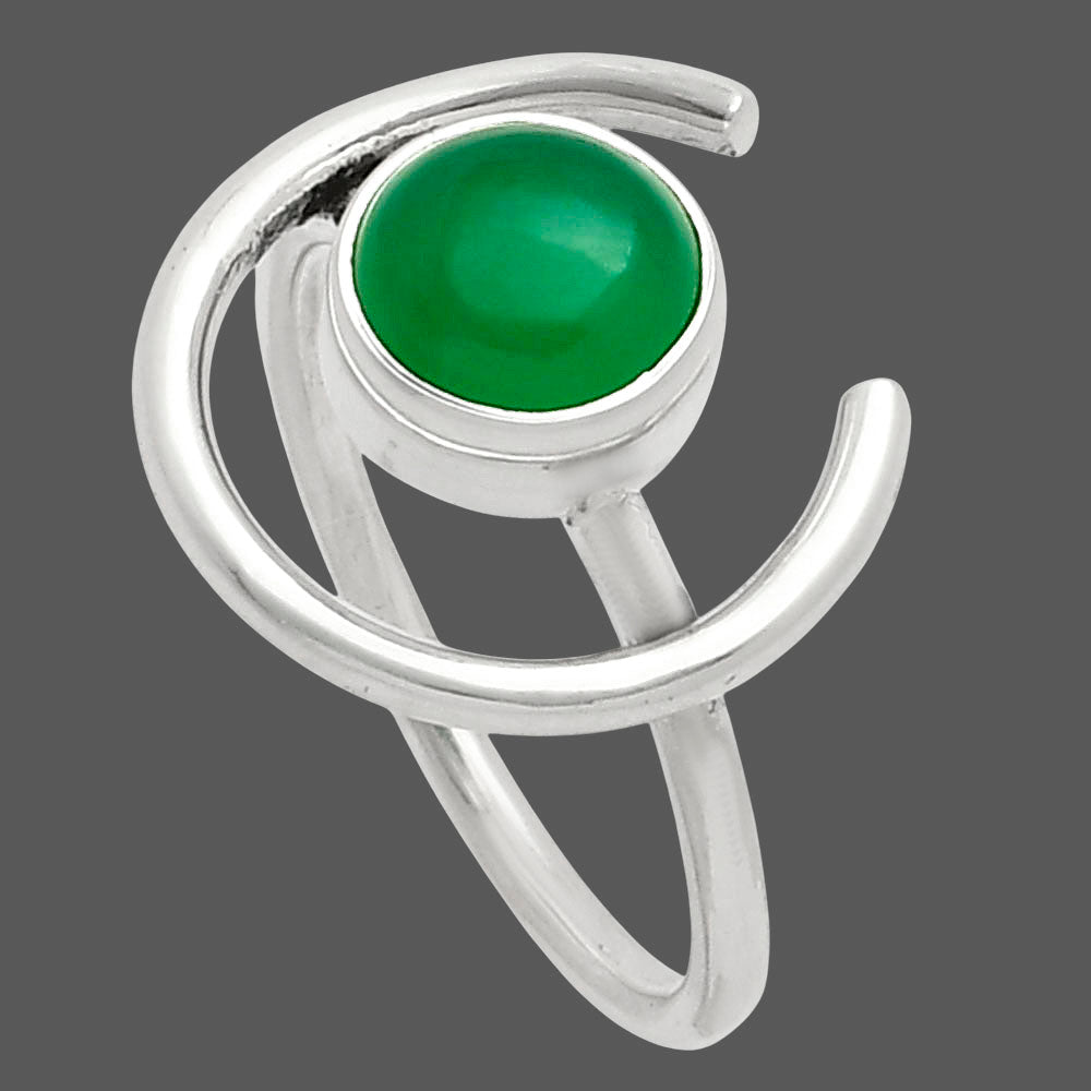 Natural Green Onyx Ring size-8 R-1036 SDR249274