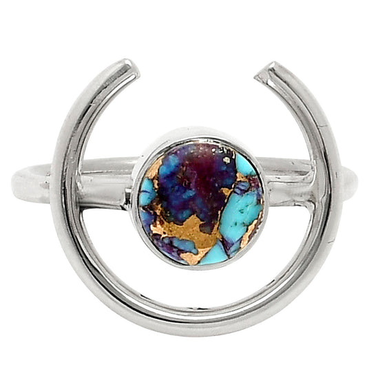Kingman Purple Dahlia Turquoise Ring size-7 R-1036 SDR249286