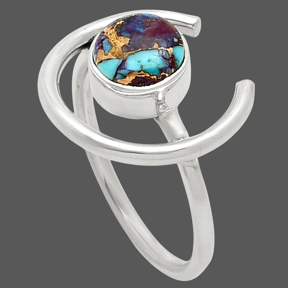 Kingman Purple Dahlia Turquoise Ring size-7 R-1036 SDR249286