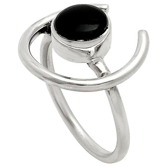 Natural Black Onyx - Brazil Ring size-6 R-1036 SDR249307