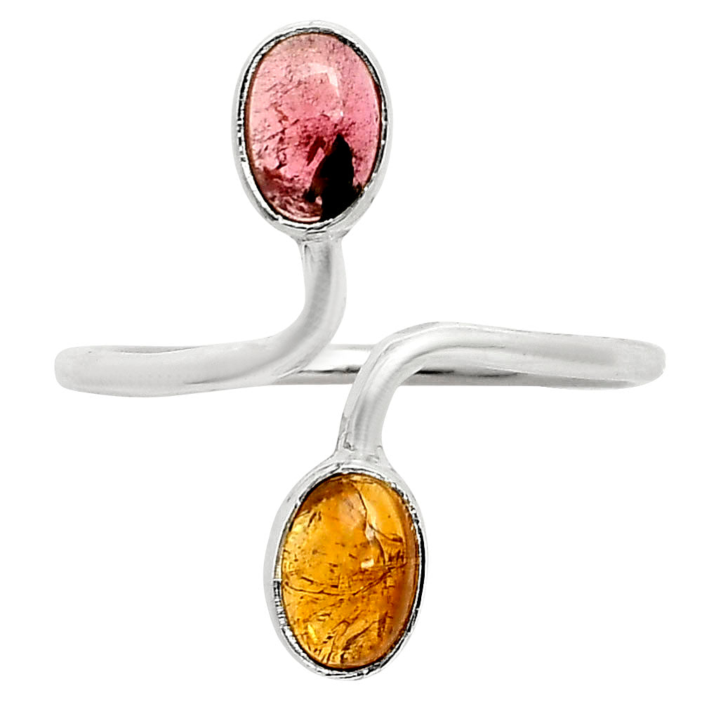 Adjustable Natural Multi Tourmaline Ring size-9 R-1587 SDR249375
