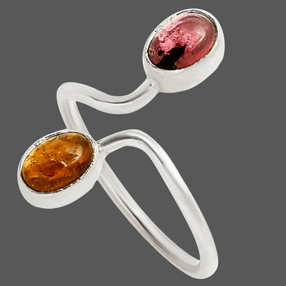 Adjustable Natural Multi Tourmaline Ring size-9 R-1587 SDR249375