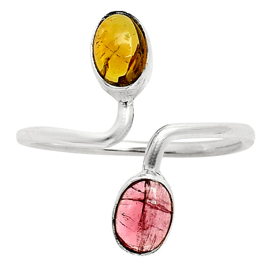 Adjustable Natural Multi Tourmaline Ring size-10 R-1587 SDR249376