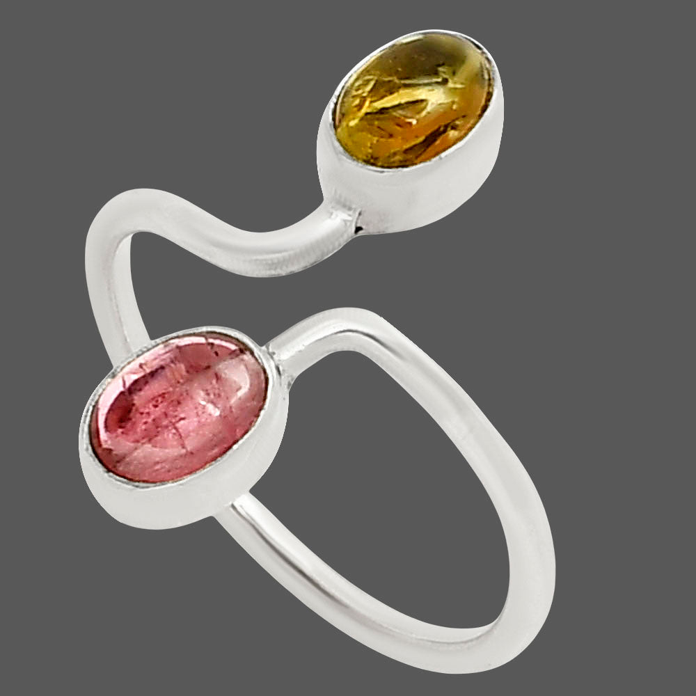 Adjustable Natural Multi Tourmaline Ring size-10 R-1587 SDR249376