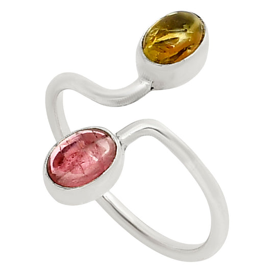 Adjustable Natural Multi Tourmaline Ring size-10 R-1587 SDR249376