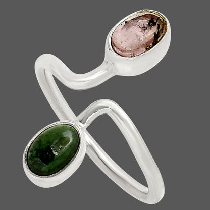 Adjustable Natural Multi Tourmaline Ring size-7 R-1587 SDR249382