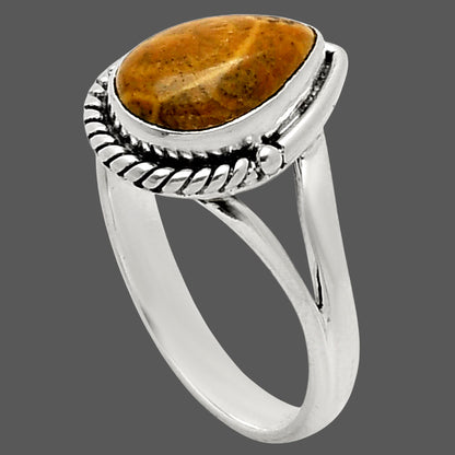 Natural Flower Fossil Coral Ring size-9 R-1153 SDR249657