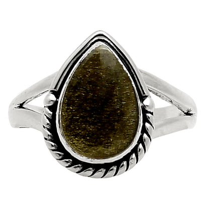 Natural Silver Obsidian Ring size-7 R-1153 SDR249722