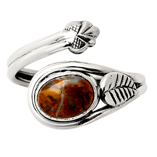 Adjustable - Natural Red Moss Agate Ring size-7 R-1276 SDR249734