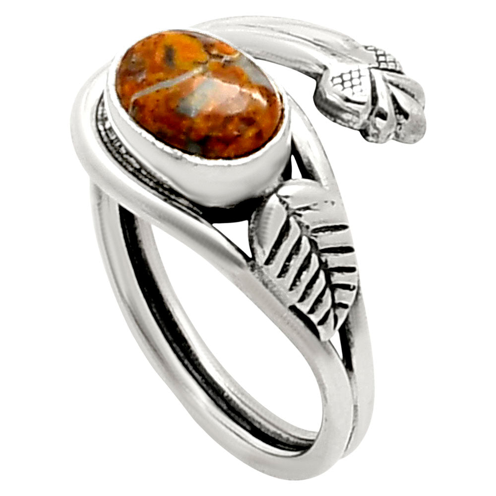 Adjustable - Natural Red Moss Agate Ring size-7 R-1276 SDR249734