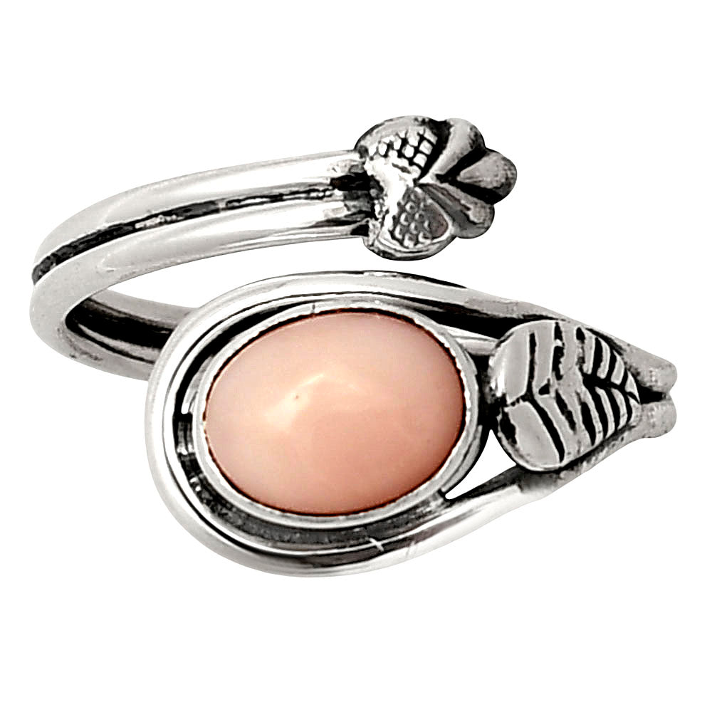 Adjustable - Pink Opal - Australia Ring size-7 R-1276 SDR249754