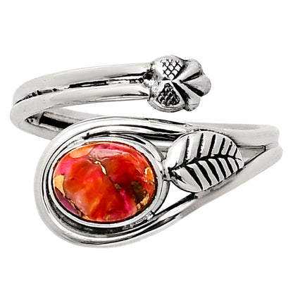 Kingman Orange Dahlia Turquoise Ring size-8 R-1276 SDR249818