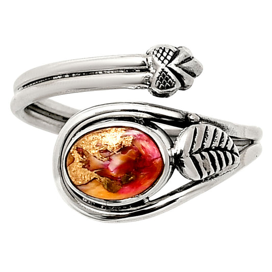 Kingman Pink Dahlia Turquoise Ring size-8 R-1276 SDR249821