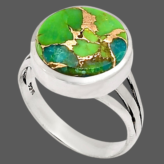 Blue Turquoise In Green Mohave Ring size-8 R-1006 SDR250024