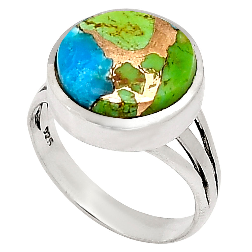 Blue Turquoise In Green Mohave Ring size-9 R-1006 SDR250028