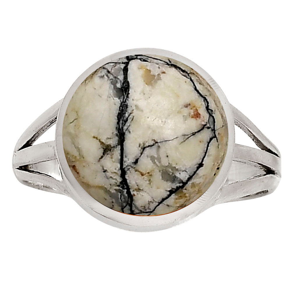 Authentic White Buffalo Turquoise Nevada Ring size-9 R-1006 SDR250064