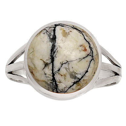 Authentic White Buffalo Turquoise Nevada Ring size-9 R-1006 SDR250064