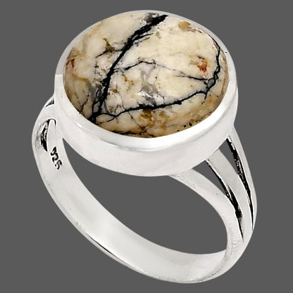 Authentic White Buffalo Turquoise Nevada Ring size-9 R-1006 SDR250064