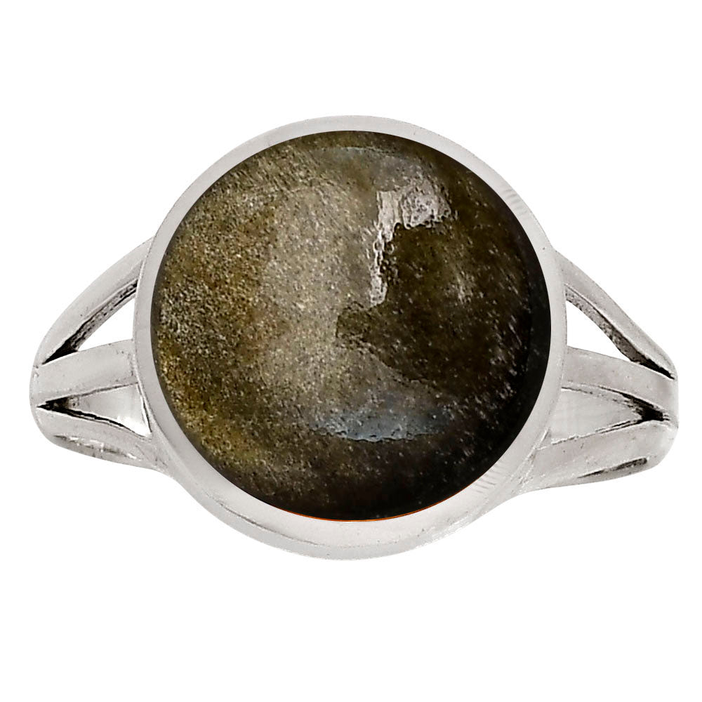 Silver Obsidian Ring size-8 R-1006 SDR250075