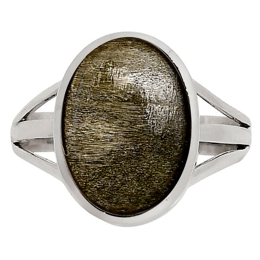 Silver Obsidian Ring size-9 R-1006 SDR250080