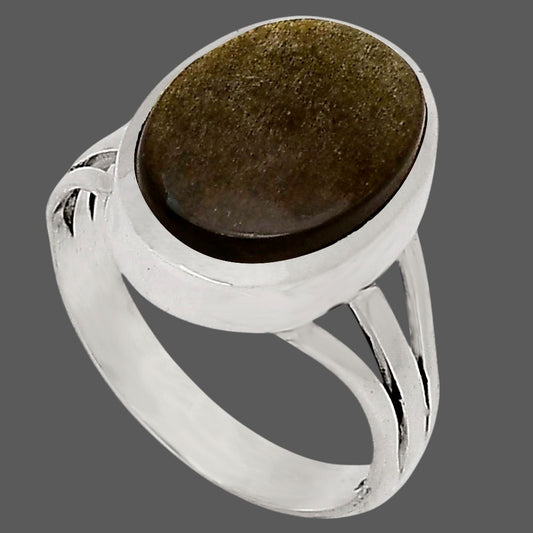Silver Obsidian Ring size-10 R-1006 SDR250088