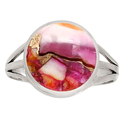 Kingman Orange Dahlia Turquoise Ring size-8 R-1006 SDR250115