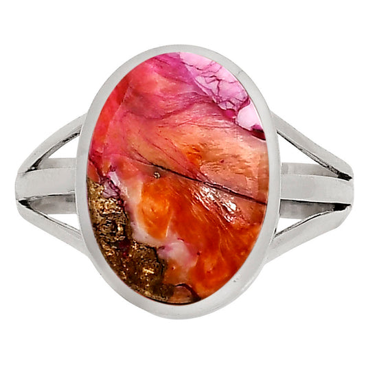 Kingman Orange Dahlia Turquoise Ring size-9 R-1006 SDR250126