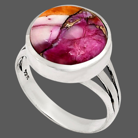 Kingman Orange Dahlia Turquoise Ring size-10 R-1006 SDR250136