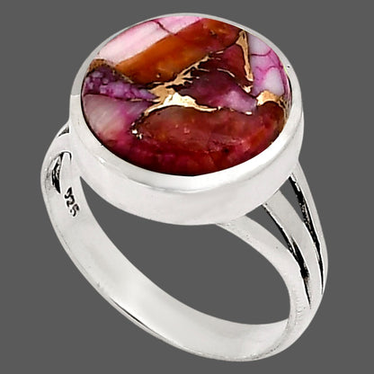 Kingman Orange Dahlia Turquoise Ring size-10 R-1006 SDR250137