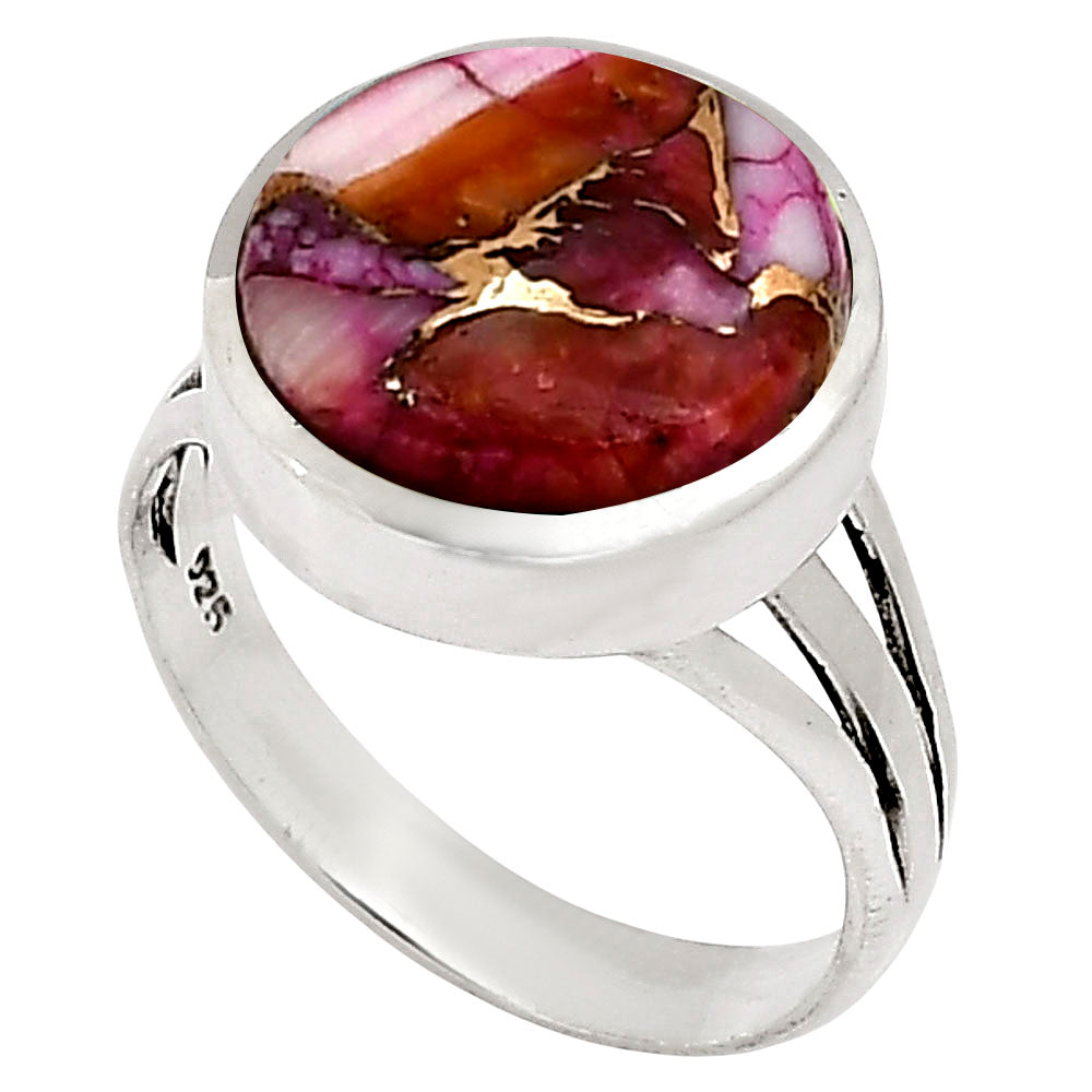 Kingman Orange Dahlia Turquoise Ring size-10 R-1006 SDR250137