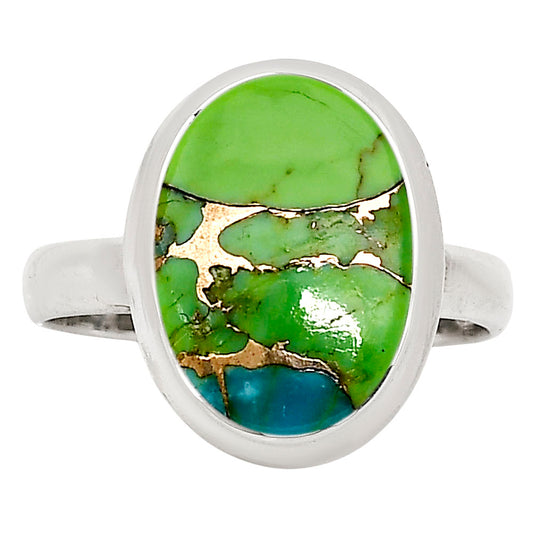 Blue Turquoise In Green Mohave Ring size-8 R-1007 SDR250207