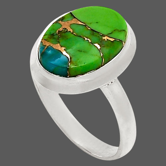 Blue Turquoise In Green Mohave Ring size-8 R-1007 SDR250207