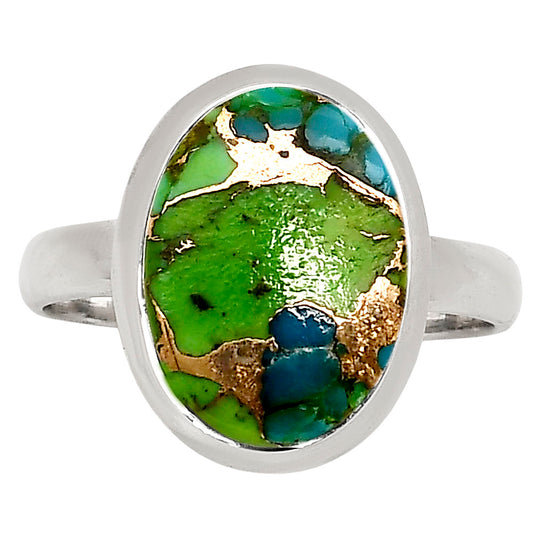 Blue Turquoise In Green Mohave Ring size-8 R-1007 SDR250209