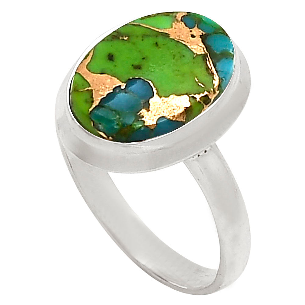 Blue Turquoise In Green Mohave Ring size-8 R-1007 SDR250209