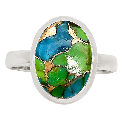 Blue Turquoise In Green Mohave Ring size-9 R-1007 SDR250211