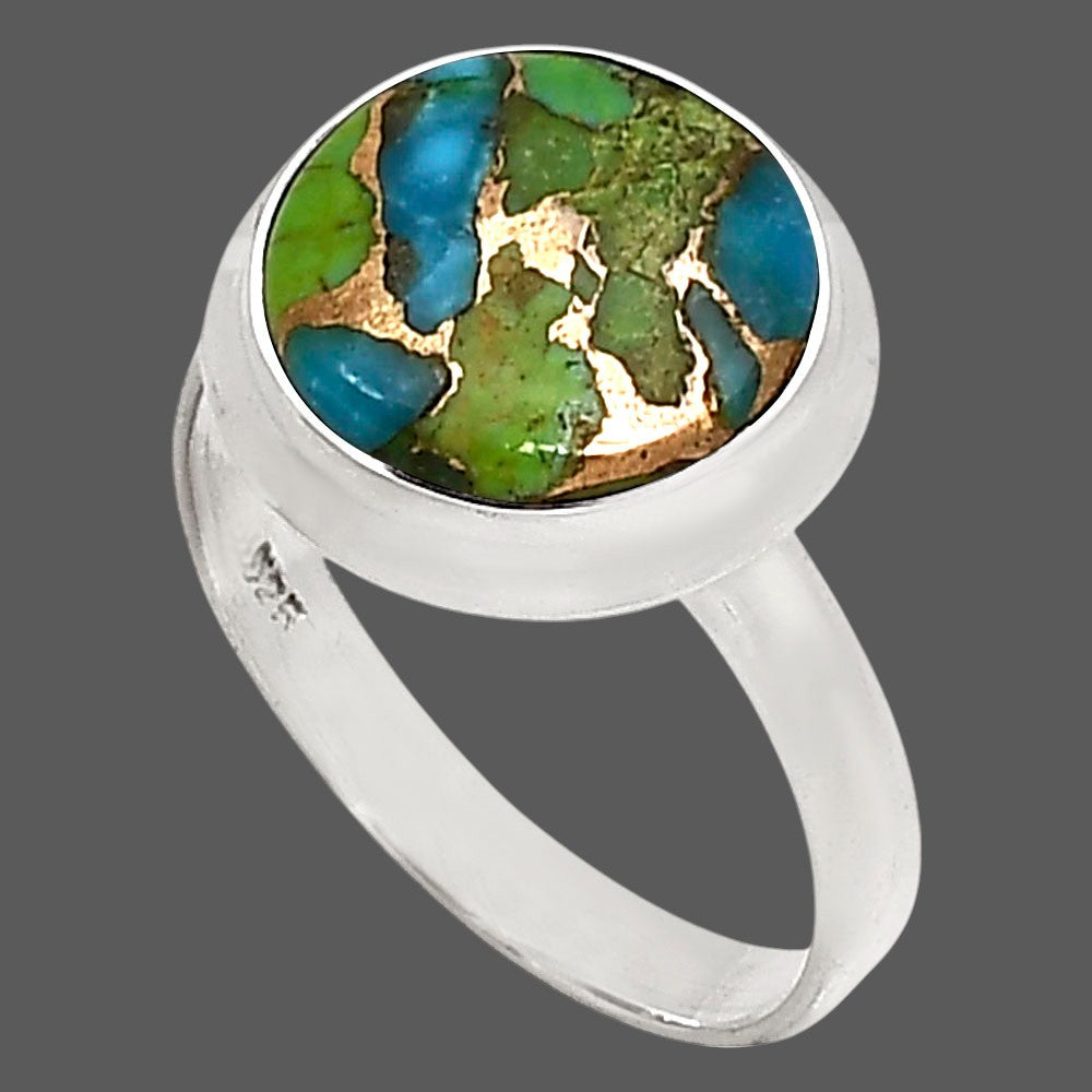 Blue Turquoise In Green Mohave Ring size-9 R-1007 SDR250213