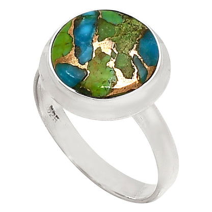 Blue Turquoise In Green Mohave Ring size-9 R-1007 SDR250213