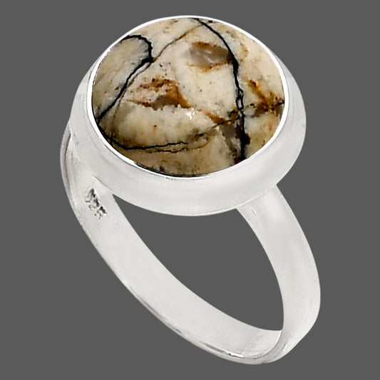 Authentic White Buffalo Turquoise Nevada Ring size-9 R-1007 SDR250229