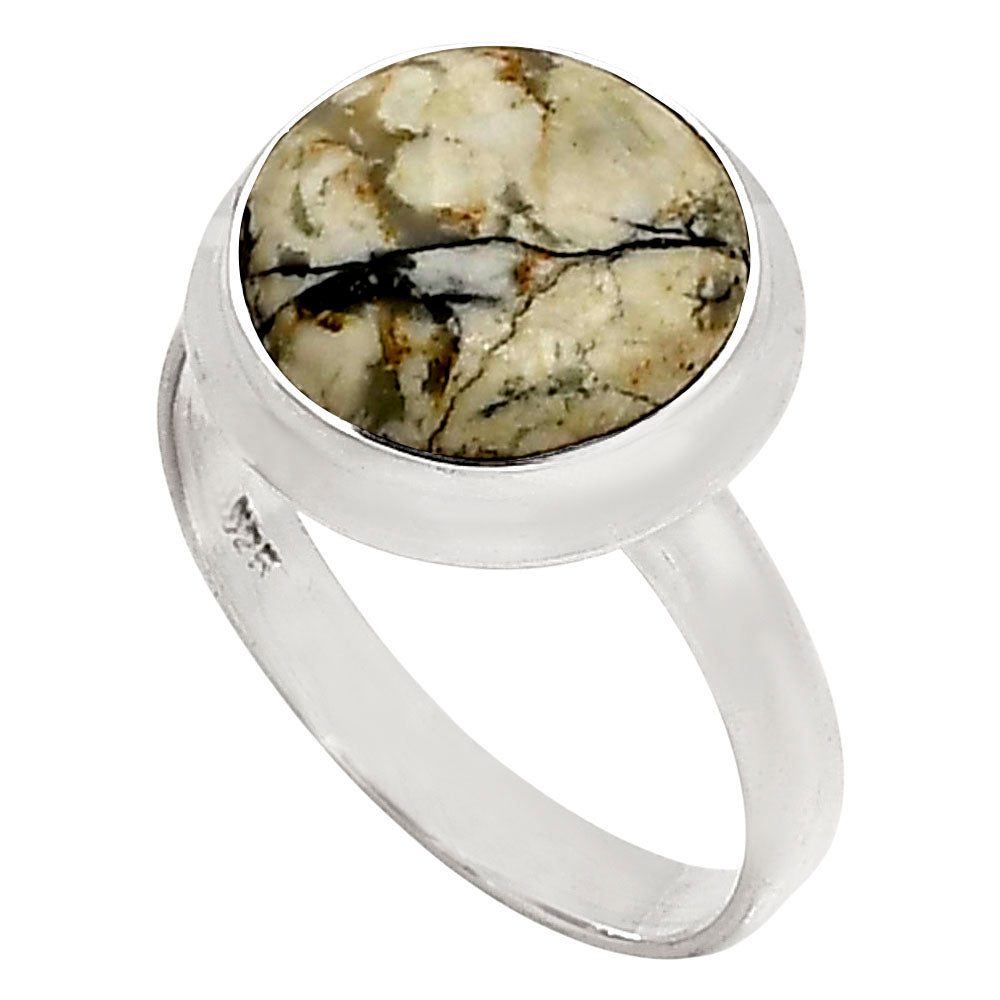 Authentic White Buffalo Turquoise Nevada Ring size-10 R-1007 SDR250235