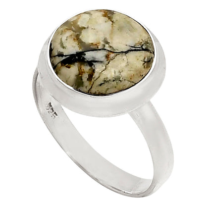 Authentic White Buffalo Turquoise Nevada Ring size-10 R-1007 SDR250235