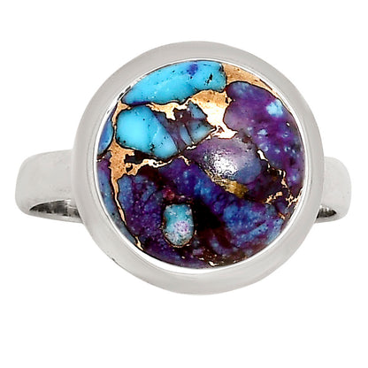 Kingman Purple Dahlia Turquoise Ring size-8 R-1007 SDR250242