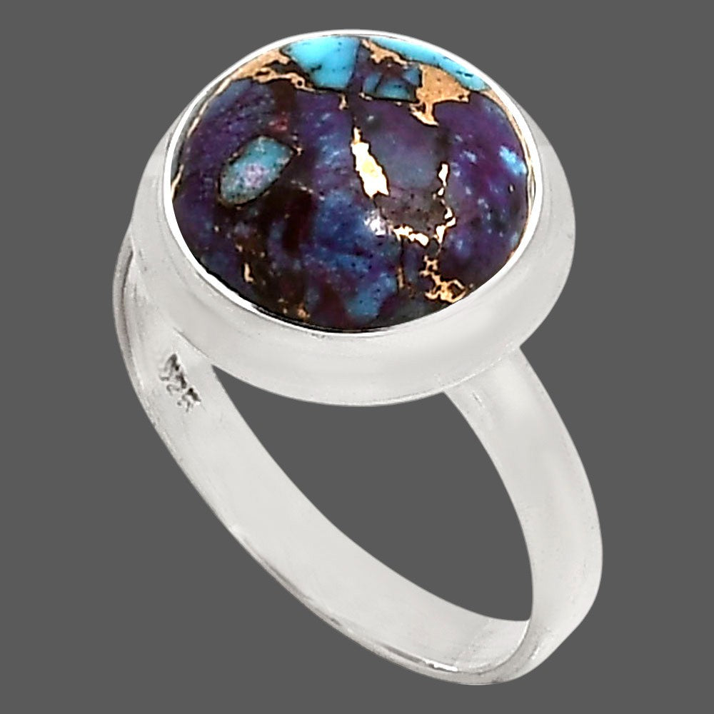 Kingman Purple Dahlia Turquoise Ring size-8 R-1007 SDR250242