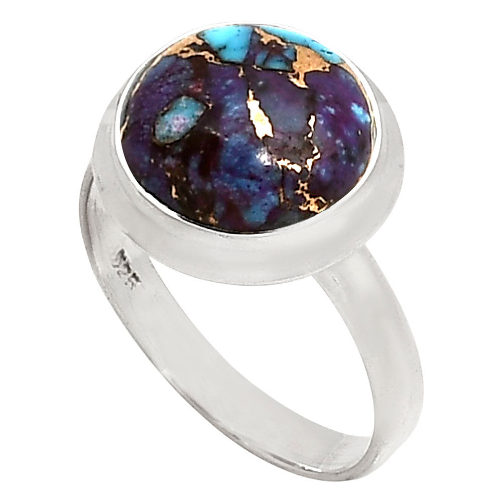 Kingman Purple Dahlia Turquoise Ring size-8 R-1007 SDR250242