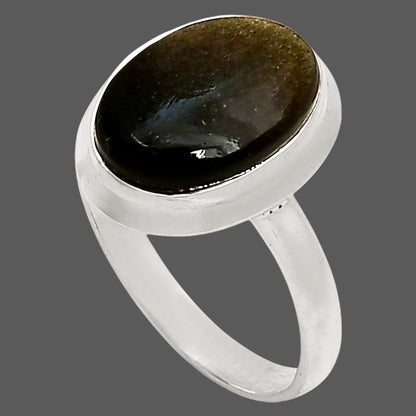 Silver Obsidian Ring size-7 R-1007 SDR250261