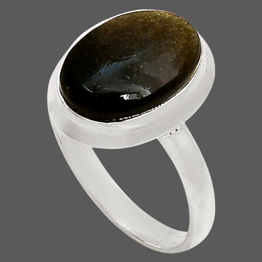 Silver Obsidian Ring size-7 R-1007 SDR250261
