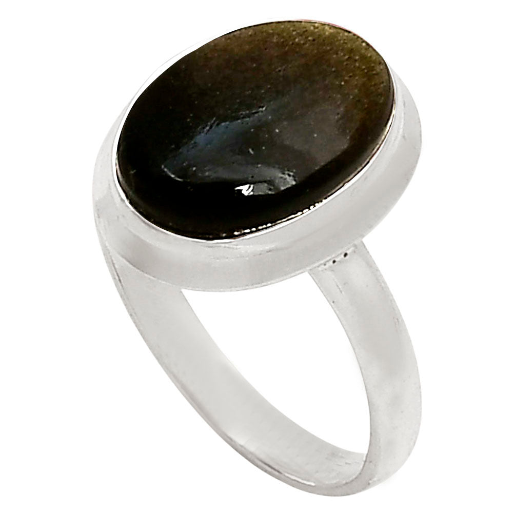 Silver Obsidian Ring size-7 R-1007 SDR250261