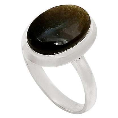 Silver Obsidian Ring size-7 R-1007 SDR250261