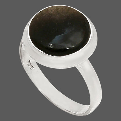 Silver Obsidian Ring size-8 R-1007 SDR250269
