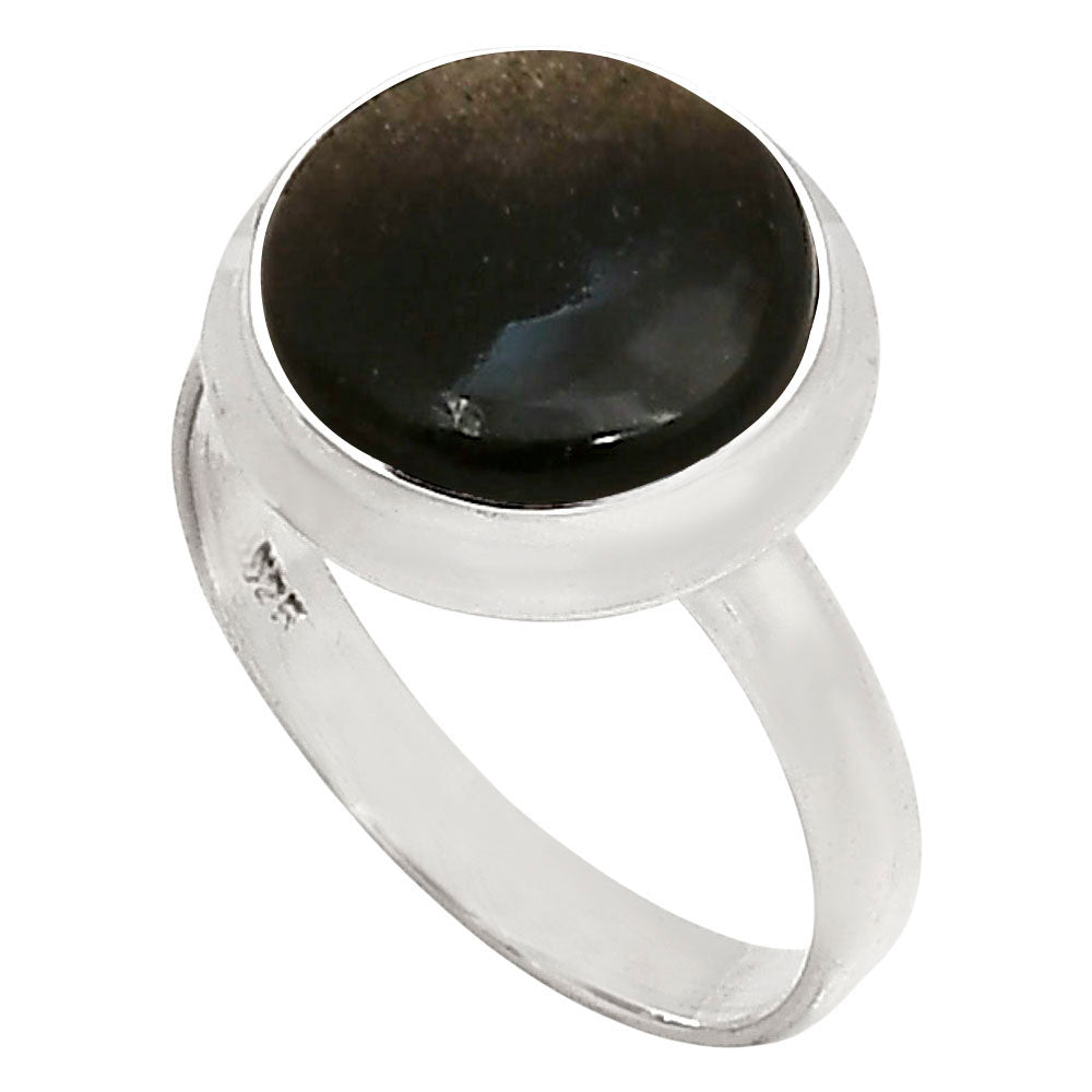 Silver Obsidian Ring size-8 R-1007 SDR250269